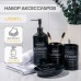 Аксессуары для ванной «Лофт», 4 предмета: мыльница, дозатор для мыла 420 мл, 2 стакана, чёрные