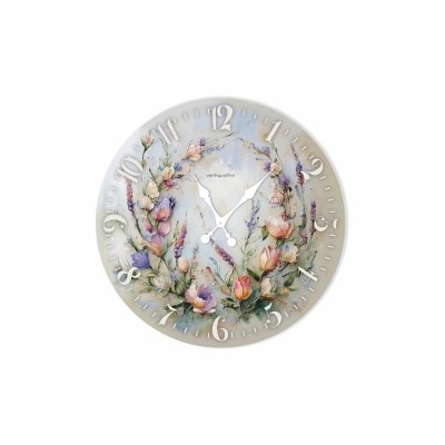 Часы настенные Lavanda, прованс, интерьерные, плавный ход, d=45 см, цветочный дизайн