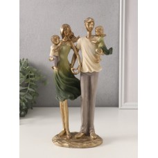 Фигурка «Родители и дети», полистоун, сливочно-зелёный, 13.5×7.5×26 см
