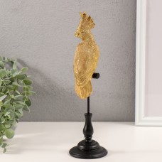 Фигурка 3D полистоун «Какаду на жёрдочке», золото, 7.5×7.5×28 см