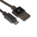 Кабель Lightning - USB, 2.1 А, металлическая оплётка, 1 метр, чёрный