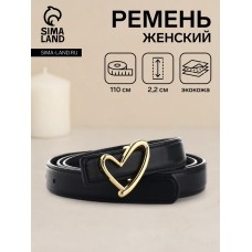 Ремень женский, ширина 2,2 см, пряжка металл, цвет чёрный