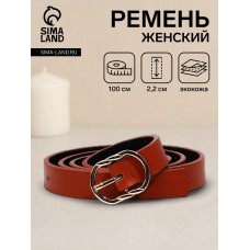 Ремень женский, ширина 2,2 см, пряжка металл, цвет рыжий
