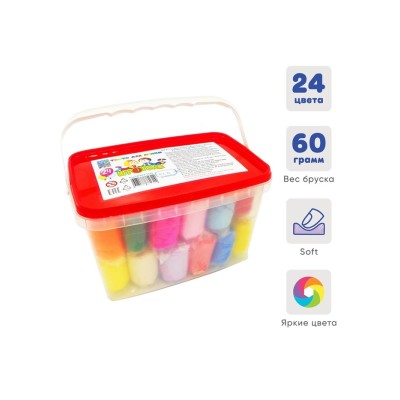 Тесто для лепки 24 цвета, 1440 г, 