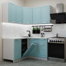 Угловой кухонный гарнитур арт. 15 Роял Вуд Голубой Прованс 1450х1400