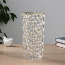 Ваза настольная «Альма галант» круги, 24×10 см, стекло, прозрачная