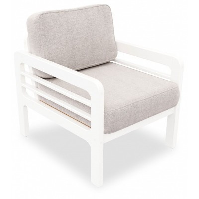  Кресло Бергер Textile Белая эмаль Grey
