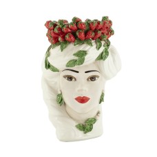 Ваза Abhika Strawberries Head Lady Big white