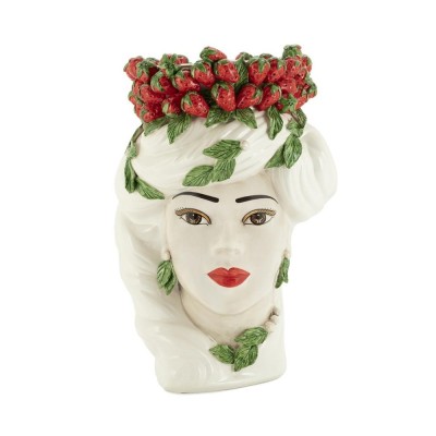 Ваза Abhika Strawberries Head Lady Big white