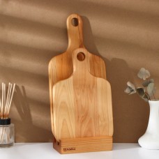 Набор деревянных разделочных досок на подставке Adelica, 2 шт.: 38×18, 28×18 см, пропитаны минеральным маслом, берёза