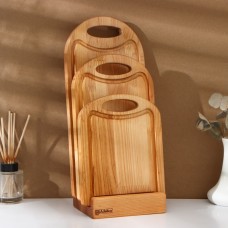 Набор деревянных разделочных досок на подставке Adelica, 3 шт: 38×18, 30×18, 22×18 см, берёза