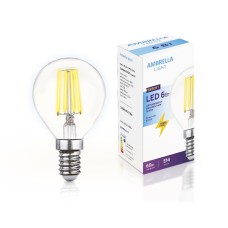 Филаментная cветодиодная лампа Ambrella Light Filament G45 E14 6W 4200K 204215