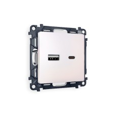 Комплект механизма розетки 2USB A+C 20W (быстрая зарядка) Ambrella Volt Alfa MA211010
