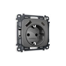Комплект механизма розетки 2USB A+C 20W (быстрая зарядка) с/з Ambrella Volt Omega MO660010
