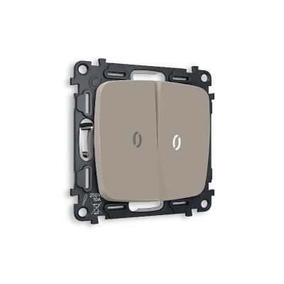 Комплект механизма 2-кл выключателя с подсветкой Ambrella Volt Omega MO364015