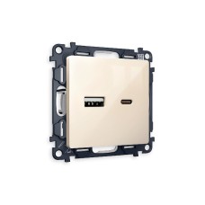 Комплект механизма розетки 2USB A+C 20W (быстрая зарядка) Ambrella Volt Alfa MA311010
