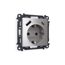 Комплект механизма розетки 2USB A+C 20W (быстрая зарядка) с/з Ambrella Volt Alfa MA510010