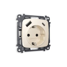 Комплект механизма розетки 2USB A+C 20W (быстрая зарядка) с/з Ambrella Volt Omega MO310010