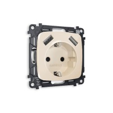 Комплект механизма розетки 2USB A+A 18W (быстрая зарядка) с/з Ambrella Volt Omega MO309010