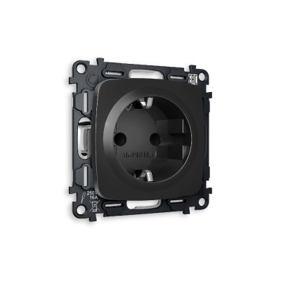 Комплект механизма розетки с/з cо шторками Ambrella Volt Omega MO807010