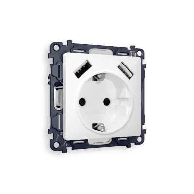 Комплект механизма розетки 2USB A+A 18W (быстрая зарядка) с/з Ambrella Volt Alfa MA109010