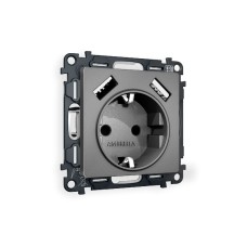 Комплект механизма розетки 2USB A+A 18W (быстрая зарядка) с/з Ambrella Volt Alfa MA659010