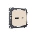 Комплект механизма розетки 2USB A+C 20W (быстрая зарядка) Ambrella Volt Omega MO331010