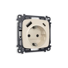 Комплект механизма розетки 2USB A+C 20W (быстрая зарядка) с/з Ambrella Volt Omega MO330010
