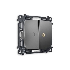 Комплект механизма 2-кл проходного выключателя с подсветкой Ambrella Volt Omega MO654030
