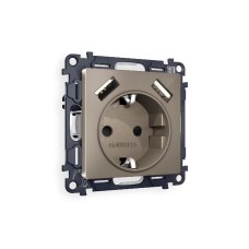 Комплект механизма розетки 2USB A+A 18W (быстрая зарядка) с/з Ambrella Volt Alfa MA639010