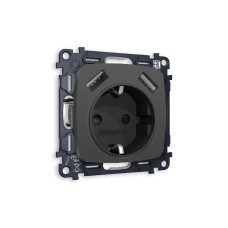 Комплект механизма розетки 2USB A+A 18W (быстрая зарядка) с/з Ambrella Volt Omega MO909010