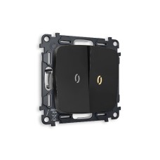 Комплект механизма 2-кл проходного выключателя с подсветкой Ambrella Volt Omega MO804030
