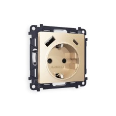 Комплект механизма розетки 2USB A+C 20W (быстрая зарядка) с/з Ambrella Volt Alfa MA610010