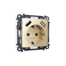 Комплект механизма розетки 2USB A+A 18W (быстрая зарядка) с/з Ambrella Volt Alfa MA609010