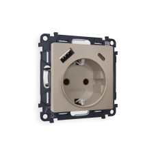 Комплект механизма розетки 2USB A+C 20W (быстрая зарядка) с/з Ambrella Volt Alfa MA370010