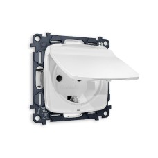 Комплект механизма розетки с/з со шторками и крышкой Ambrella Volt Omega MO128010