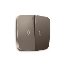 Лицевая панель для выключателя двухклавишного с подсветкой Ambrella Volt Omega OP6340