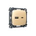 Комплект механизма розетки 2USB A+C 20W (быстрая зарядка) Ambrella Volt Omega MO611010