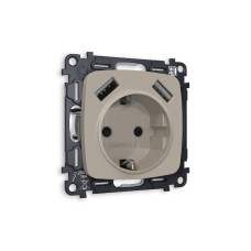 Комплект механизма розетки 2USB A+A 18W (быстрая зарядка) с/з Ambrella Volt Omega MO369010