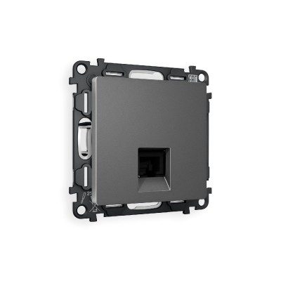 Комплект механизма телефонной розетки RJ-11(4P4C) со шторкой Ambrella Volt Alfa MA662030