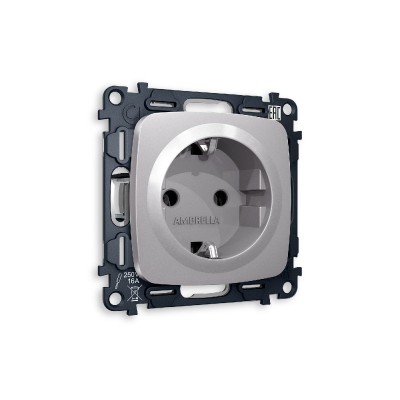 Комплект механизма розетки с/з на винтовых зажимах Ambrella Volt Omega MO506010