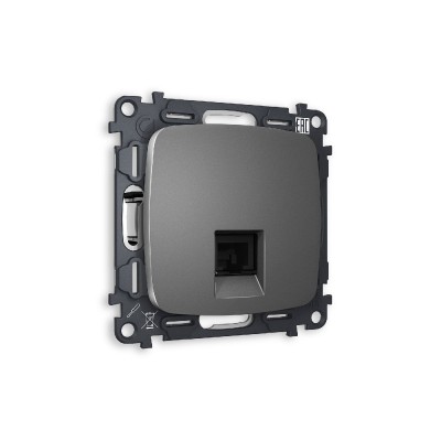 Комплект механизма компьютерной розетки RJ-45(8P8C) CAT6 со шторкой Ambrella Volt Omega MO662010