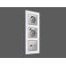 Лицевая панель для розетки с/з со шторками 2USB A+C Ambrella Volt Alfa AP4100