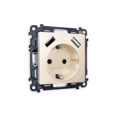 Комплект механизма розетки 2USB A+A 18W (быстрая зарядка) с/з Ambrella Volt Alfa MA309010
