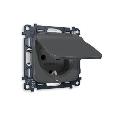 Комплект механизма розетки с/з со шторками и крышкой Ambrella Volt Omega MO908010