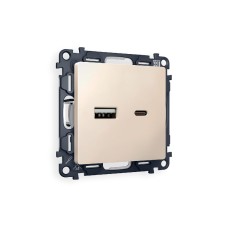 Комплект механизма розетки 2USB A+C 20W (быстрая зарядка) Ambrella Volt Alfa MA331010