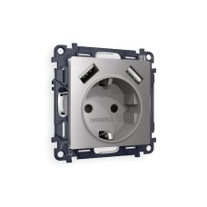 Комплект механизма розетки 2USB A+A 18W (быстрая зарядка) с/з Ambrella Volt Alfa MA509010