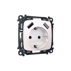 Комплект механизма розетки 2USB A+A 18W (быстрая зарядка) с/з Ambrella Volt Omega MO209010