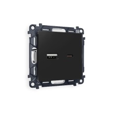 Комплект механизма розетки 2USB A+C 20W (быстрая зарядка) Ambrella Volt Alfa MA811010