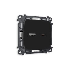 Комплект механизма розетки 2USB A+C 20W (быстрая зарядка) Ambrella Volt Omega MO811010